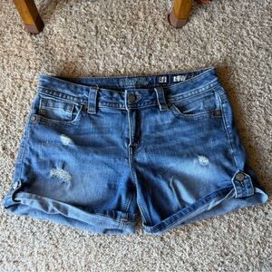 Miss Me Distressed Blue Jean Shorts